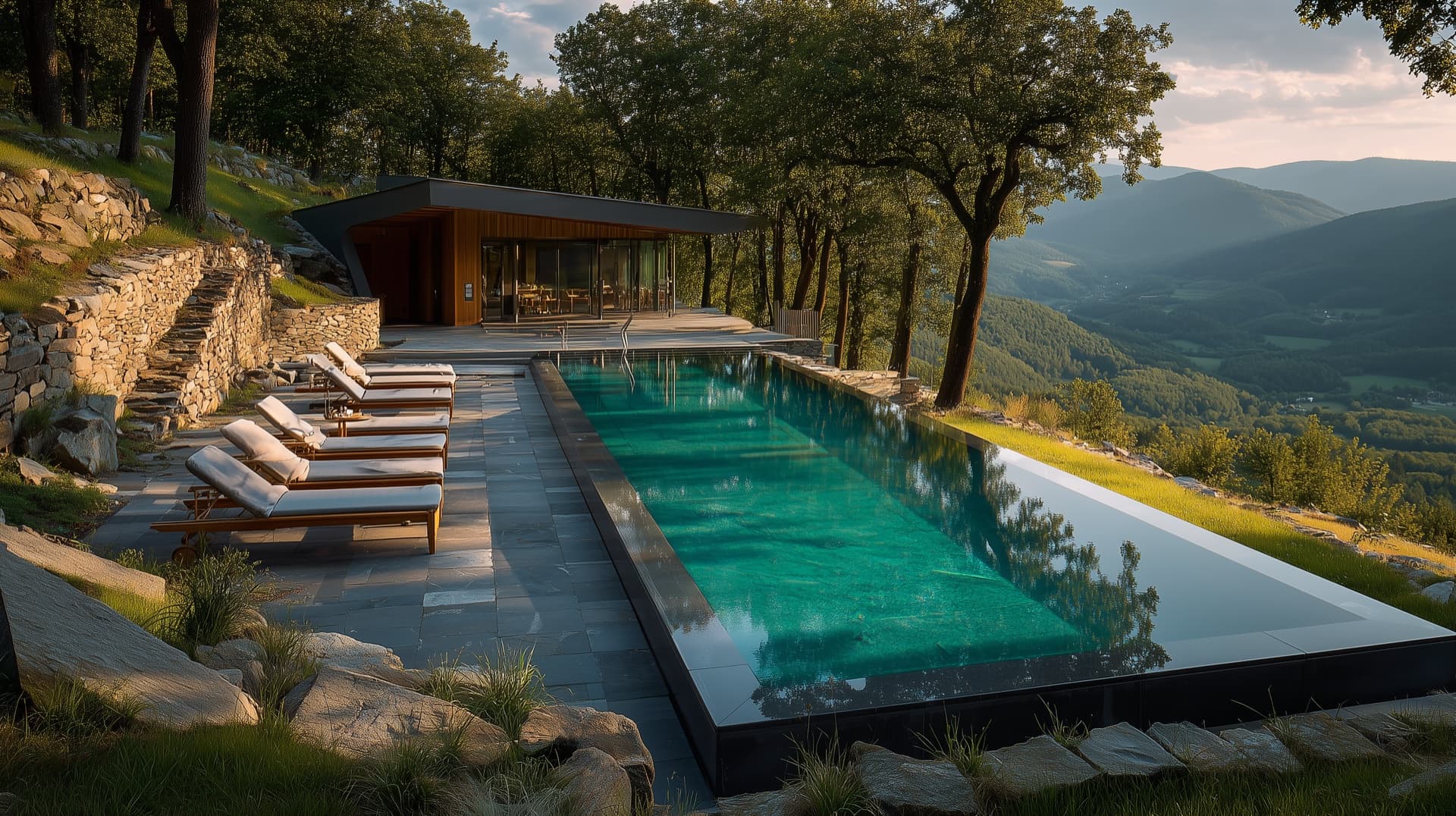 Infinity pool overlooking the valley